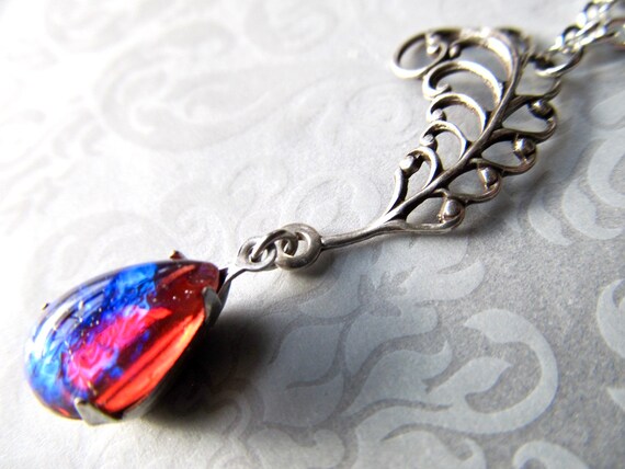 Dragons Breath Red Fire Opal Necklace Art Nouveau Jewelry Etsy Dragons Breath Red Fire Opal Necklace Art Nouveau Jewelry Etsy
