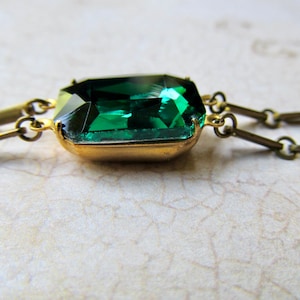 Art Deco Emerald Bracelet, Art Nouveau Jewelry, 1920s Green Wedding, Vintage Antique Flapper image 5