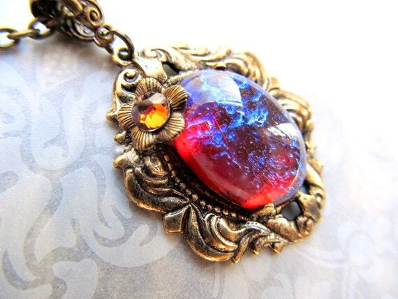 Dragons Breath Opal Necklace Gold Gothic Jewelry Art Deco Etsy Dragons Breath Opal Necklace Gold Gothic Jewelry Art Deco Etsy