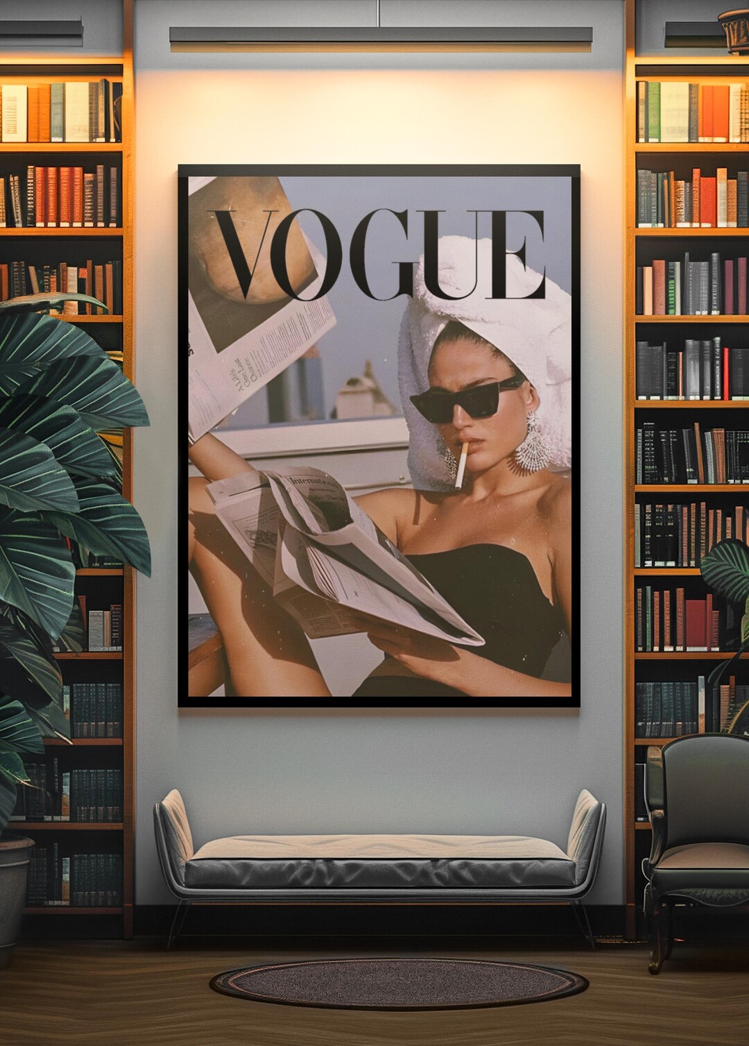 Vintage Vogue Women Poster | Retro Fashion Aesthetic Wall Art | Elegant ...