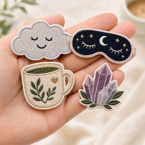 Yoga Embroidered Iron On Patch, Meditation Patch, Lotus Patch, Wellness Patch, Mindfulness Applique, Yoga Lover Gift