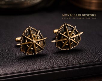 ボタン&カフス　イギリスアンティーク アンティーク英国商船海軍ボタンチェーンリンクカフスボタン – 23 mm