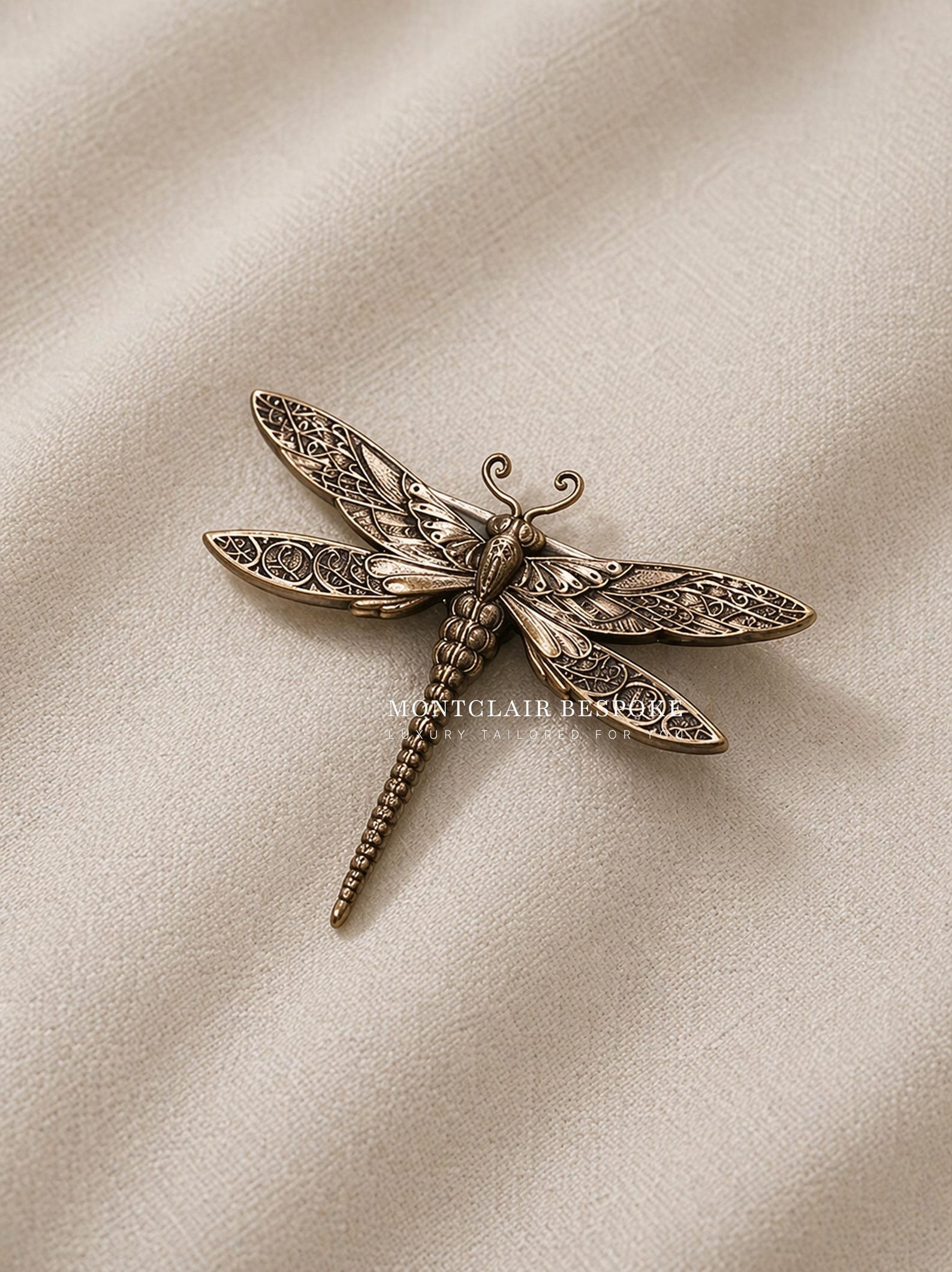 Antique Gold Dragonfly Brooch, Insect Lapel Pin for Men Women, Vintage Style Statement Jewelry, Wedding Suit Accessory, Unique Gift