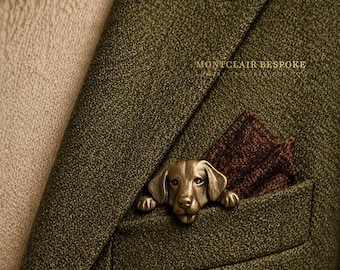 Broche de perro de oro antiguo, broche de solapa con cachorro en el pecho, accesorio para chaqueta con motivos de animales, joyería vintage para amantes de las mascotas, regalo para él o ella.