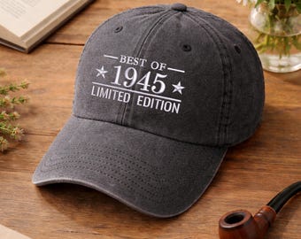 Cappello personalizzato in edizione limitata, berretto da baseball con anno di compleanno ricamato, regalo per il 50° o 60° compleanno, cappelli vintage da nonno, regalo per la festa del papà