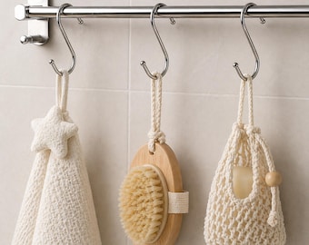 Ganchos en S de acero inoxidable de alta resistencia / Perchas organizadoras multiusos / Almacenamiento para cocina, armario y baño