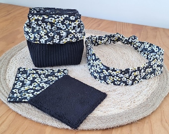 Bamboe doekjes + hoofdband/Wasbare doekjes/Omkeerbaar etui