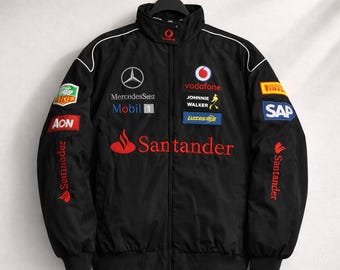 Vintage Mercedes F1 Team Jacket: Santander Vodafone Racing Motorsport Streetwear