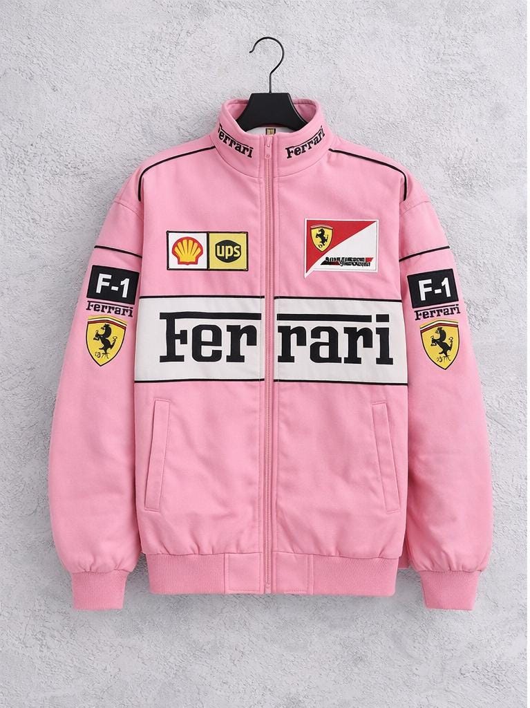 Ferrari フェラーリ レザージャケット 未使用 M ピンク×ホワイト Buy Premium Ferrari Pink & White Leather Jacket