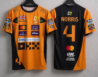 Maglietta Lando Norris McLaren F1 Racing, Papaya Black Motorsport Fan Tee