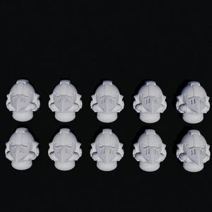 Raven-Style Beaky Helmets - Tactical Set (10x) for 28 mm Miniatures – Grimdark Resin Bits, Sci-Fi Kitbash Upgrade, Beaky Mk6 Inspired