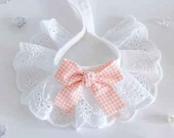 Lace Bow Tie Cat Collar – Pet Bib for Kittens & Small Dogs, Neck Scarf for Ragdoll Cats, Soft Cat Bandana, Decorative Pet Accessory