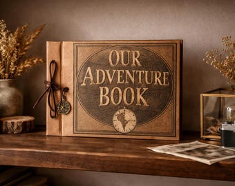 Handmade Retro Kraft Adventure Scrapbook Album, DIY Photo Memory Book