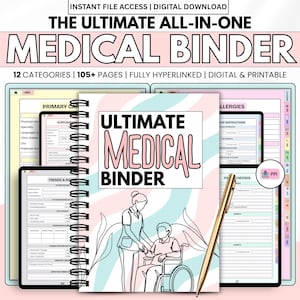 Ultimate Medical Binder Printable | Emergency Health Planner | Medical Records Organizer | Doctor Visit Log | Family Health