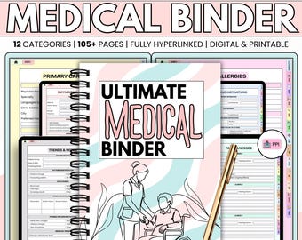 Ultimate Medical Binder Printable | Emergency Health Planner | Medical Records Organizer | Doctor Visit Log | Family Health