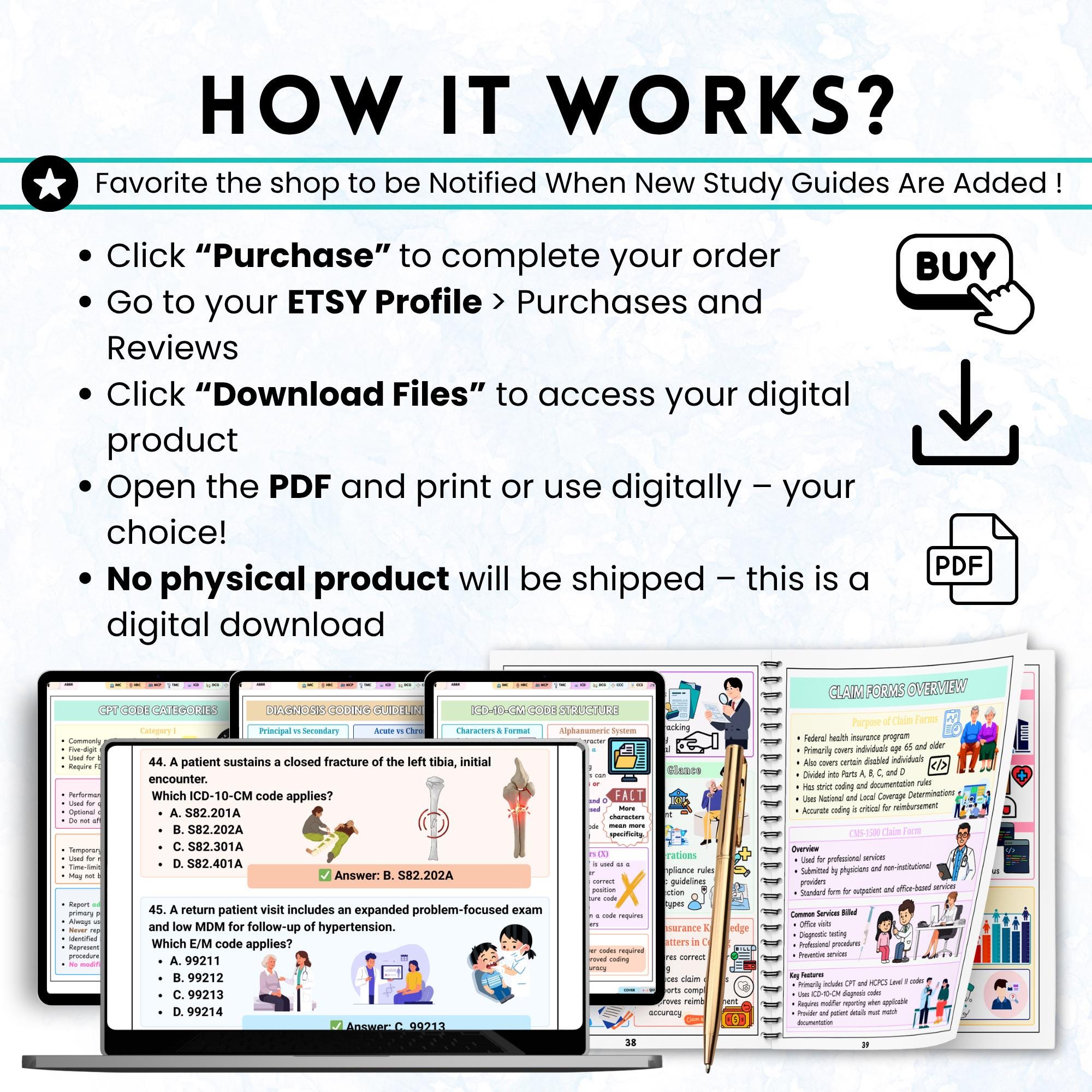 Medical Coding Study Guide & Cheat Sheet Pdf | ICD 10 CPT HCPCS Quick ...