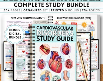 Cardiovascular Disorders Study Guide, A Visual Guide to Cardiac Nursing, Heart Disease Review Book, Spiral Bound