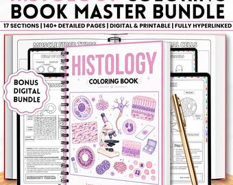 Histology Coloring Book | Visual Guide | Spiral Bound | Free PDF Gift | Medical Students