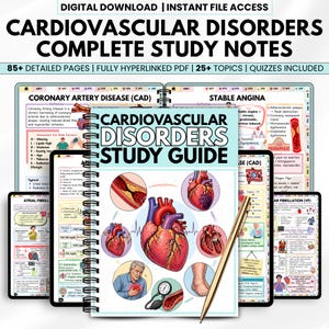 Hjärt- och kärlstudieguide PDF | Omvårdnadsanteckningar | Guide till hjärtsjukdomar | Medicinska studieanteckningar | Utskrivbar omvårdnadsresurs