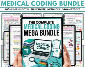 Medical Coding Study Guide Mega Bundle | ICD-10 CPT Reference Sheets | Diagnosis & Procedure Coding Notes | Nursing Student Resource PDF