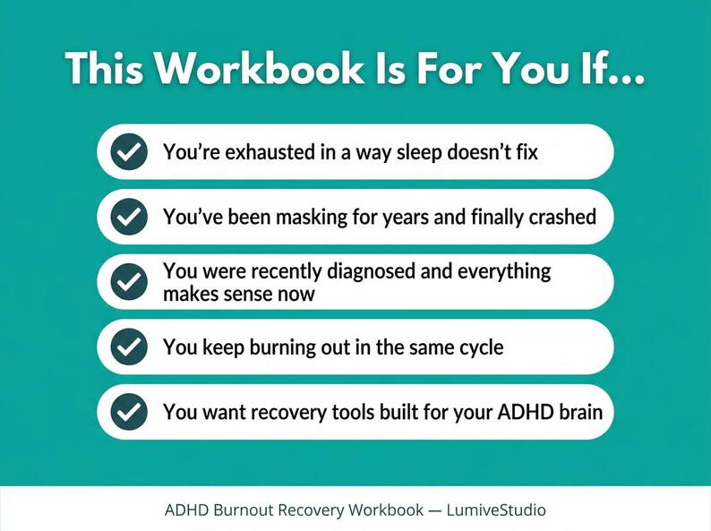 ADHD Burnout Cycle Recovery Workbook Printable PDF | Neurodivergent ...