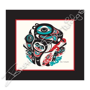Going to the Potlatch 17" x 16" Open Edition Art Print (Matted) / Tlingit Northwest Native American Artist Israel Shotridge
