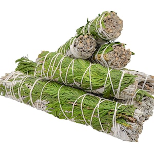 White Sage & Cedar Smudge Bundle  4&quot;- 5&quot;