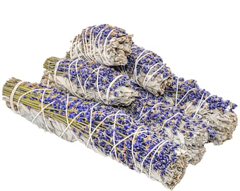 White Sage & Lavender Smudge Bundle - 4" - 5"