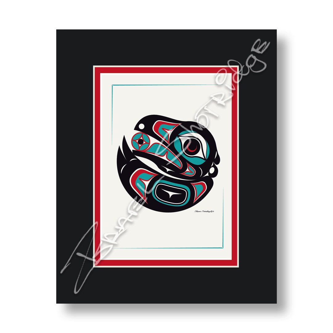 Raven 2 8" X 10" Matted Art Card / Tlingit Northwest Native American ...