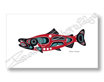 Northwest Salmon Limited Edition Giclée Art Print (Unframed) / Tlingit Northwest Native American Artist Israel Shotridge