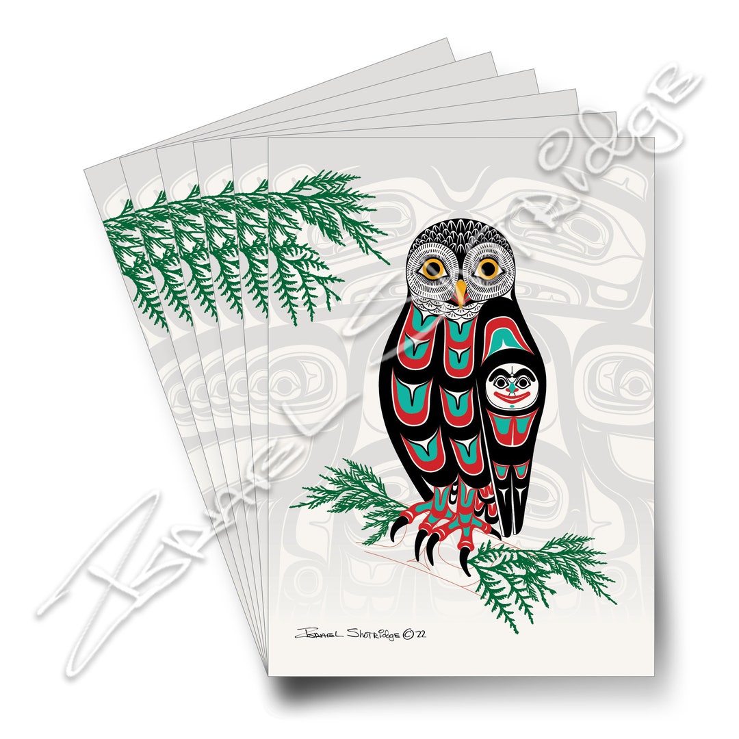Owl & Screen / 6 Card Collection / Formline Art Card Set / Tlingit ...