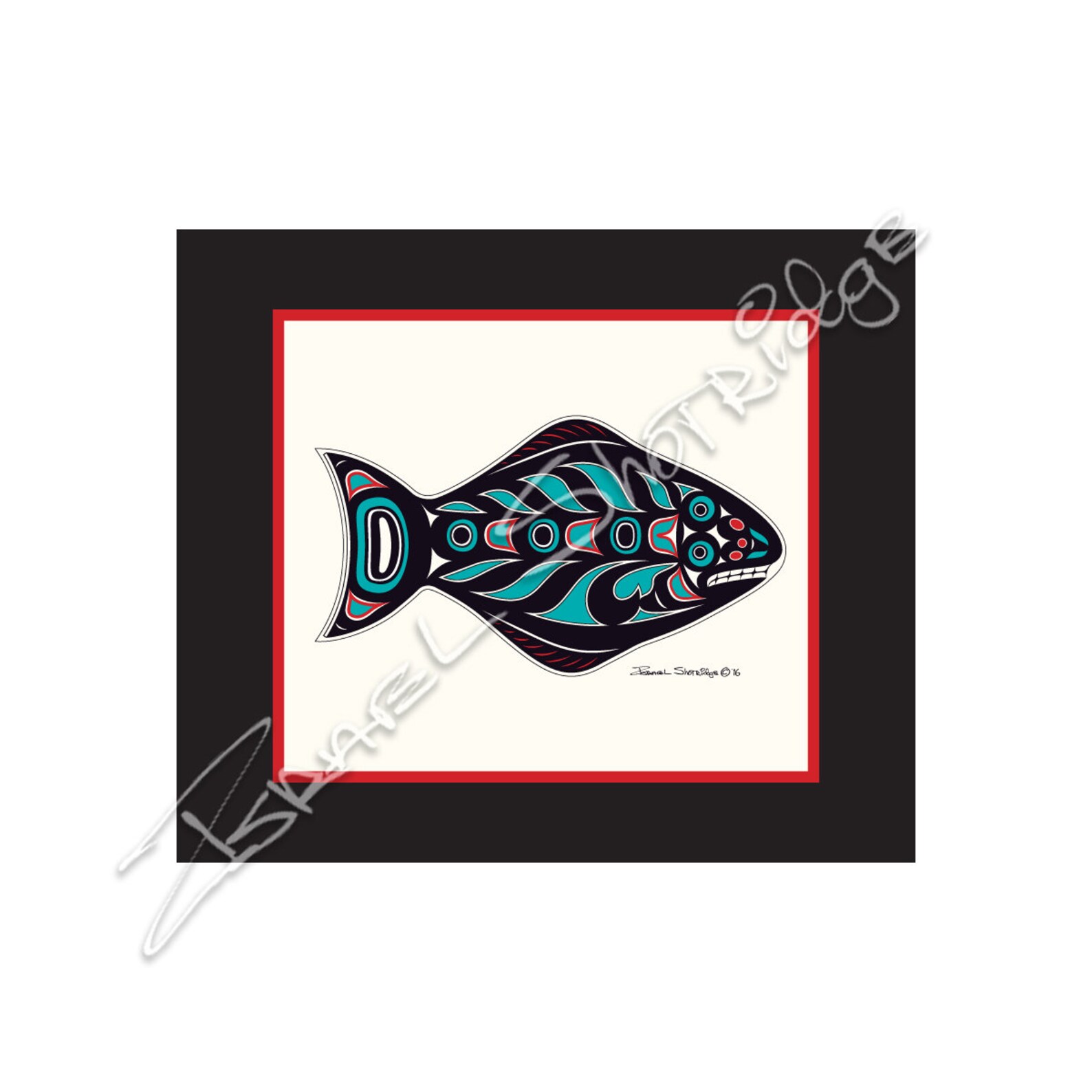 Halibut 12 X 10 Open Edition Art Print matted / Etsy UK