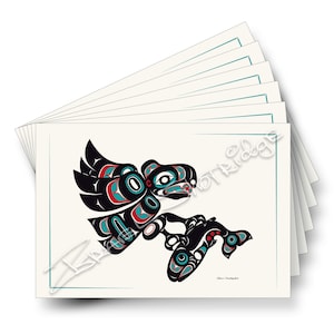 Eagle & Salmon Art Cards / 6 Card Collection / Formline Art Card Set / Tlingit Northwest Native American Artist Israel Shotridge