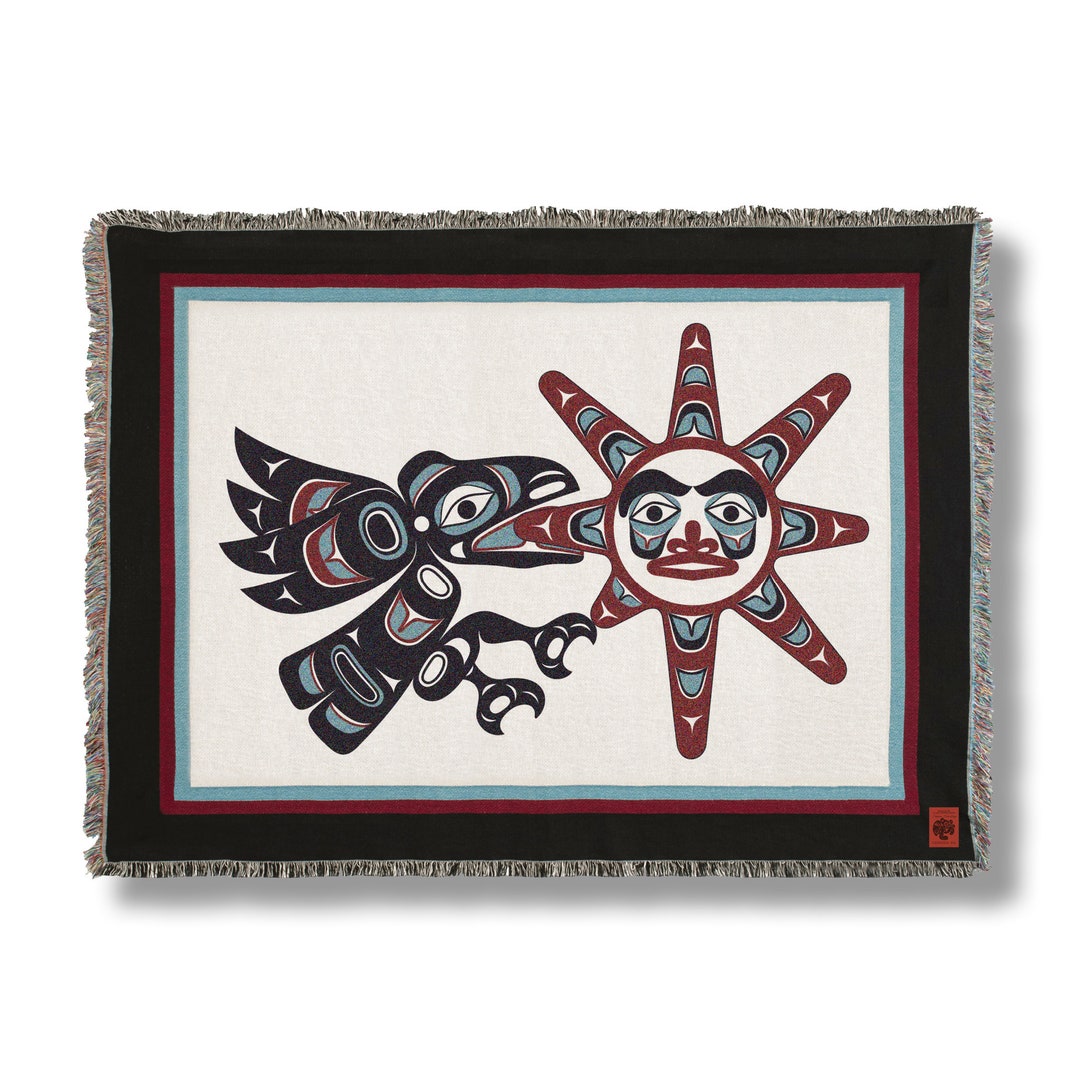 Raven Stealing the Sun Formline Throw Blanket / Designed by