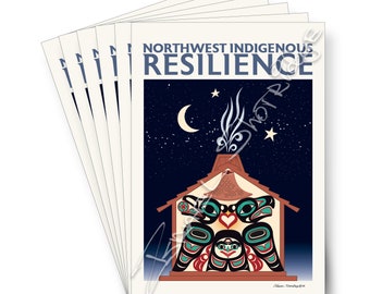 Northwest Indigenous Resilience Art Cards  / 6 Card Collection / Formline Art Card Set / Tlingit Native American Artist Israel Shotridge