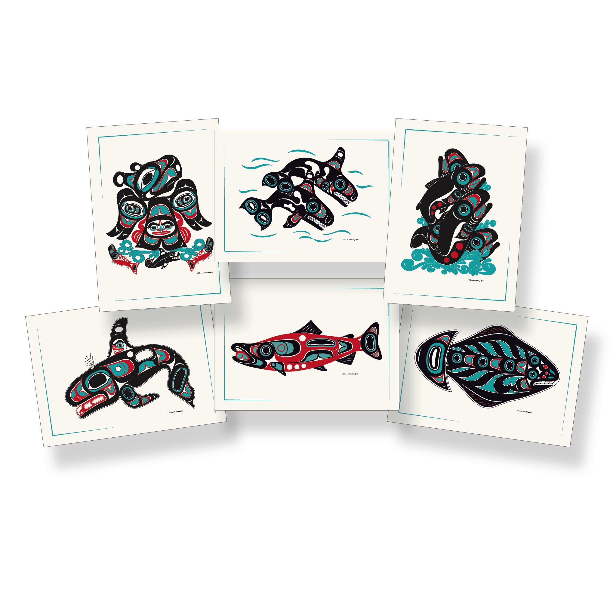 Northwest Sea Life Collection - Formline Art Card Set (6 Designs 