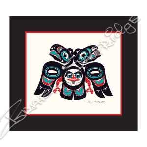 Lovebirds 17 x 16 Open Edition Art Print Matted / Tlingit Northwest Native American Artist Israel Shotridge image 1