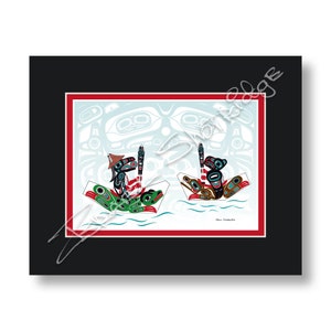 Shotridge 25th Anniversary 10" X 8" Matted Art Card / Tlingit Northwest Native American Artist Israel Shotridge