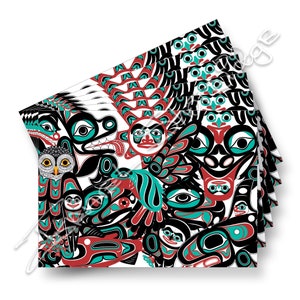 Shotridge 30-jähriges Jubiläum / 6 Karten Sammlung / Formline Art Card Set / Tlingit Northwest Native American Artist Israel Shotridge