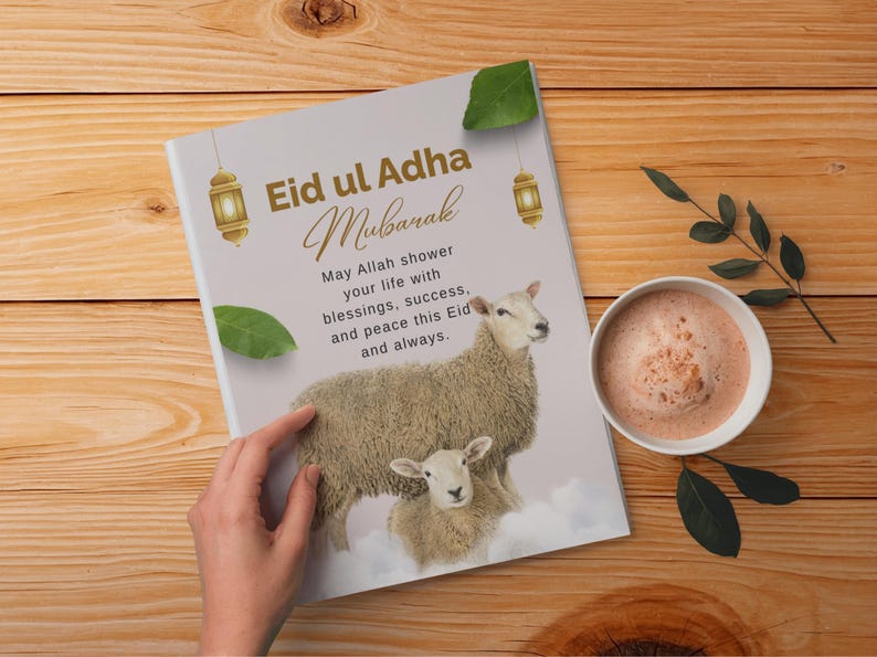 Eid Ul Adha Card Printable, Islamic Greeting Card Bundle, Eid Mubarak ...