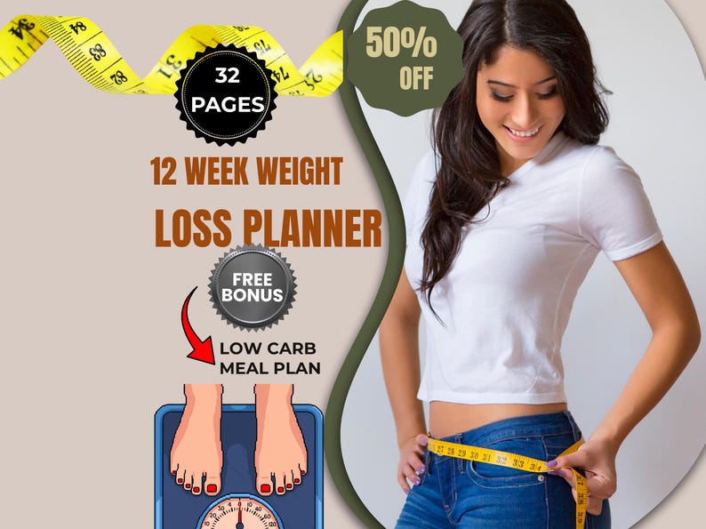 12 Week Weight Loss Planner Printable | Wellness & Fitness Tracker ...