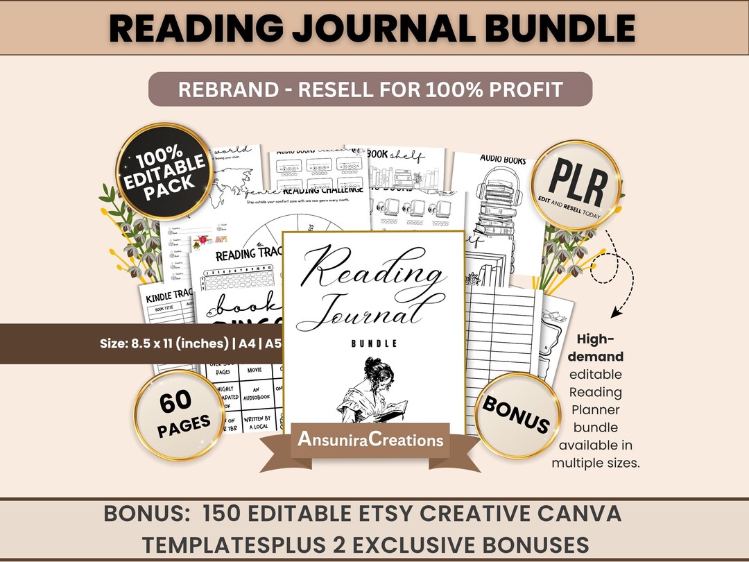 Reading Journal Printable, Book Tracker, Reading Challenge, Book Review ...