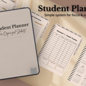 Student Planner PDF, Academic Organizer, Grade Tracker, Study Schedule (Digital Download)