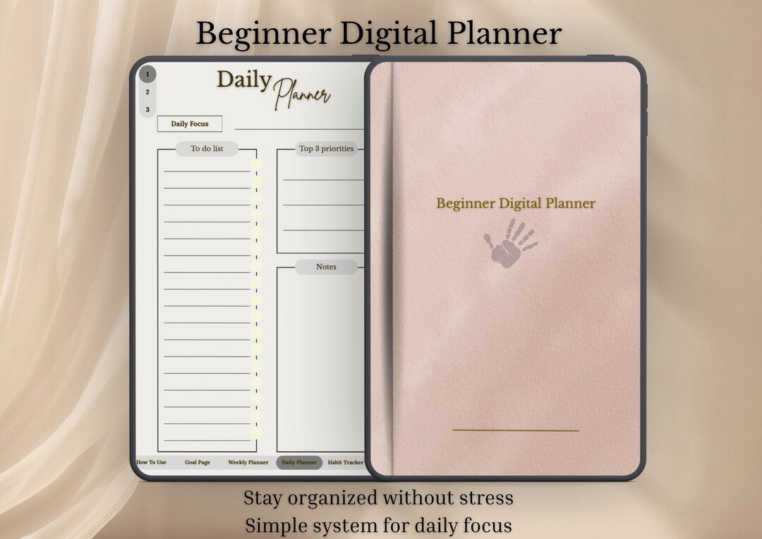 ADHD Digital Planner Kit | Minimalist Weekly Goal Tracker (digital ...