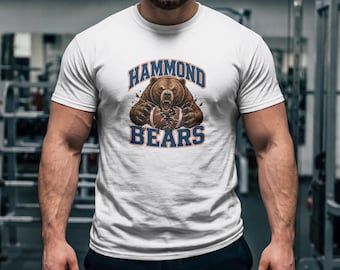 Hammond Bears Bärenkopf T-Shirt | Vintage Fußball Sport Tee