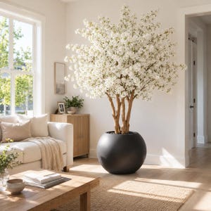 Custom Made To Order 7.22ft (2.2m) Cherry Blossom Tree in White Pot