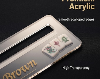 Personalized Acrylic Mahjong Line Finder | Custom Name Mahjong Accessory Tool