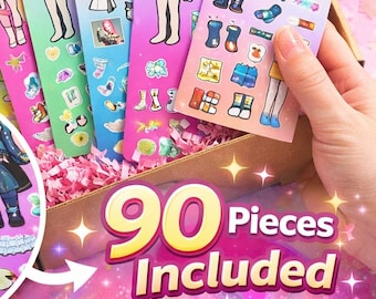 Kit de 90 autocollants Kpop Demon Hunter pour habiller vos personnages préférés. Créez votre propre style avec tenues et accessoires, idéal pour vos carnets et albums de scrapbooking.