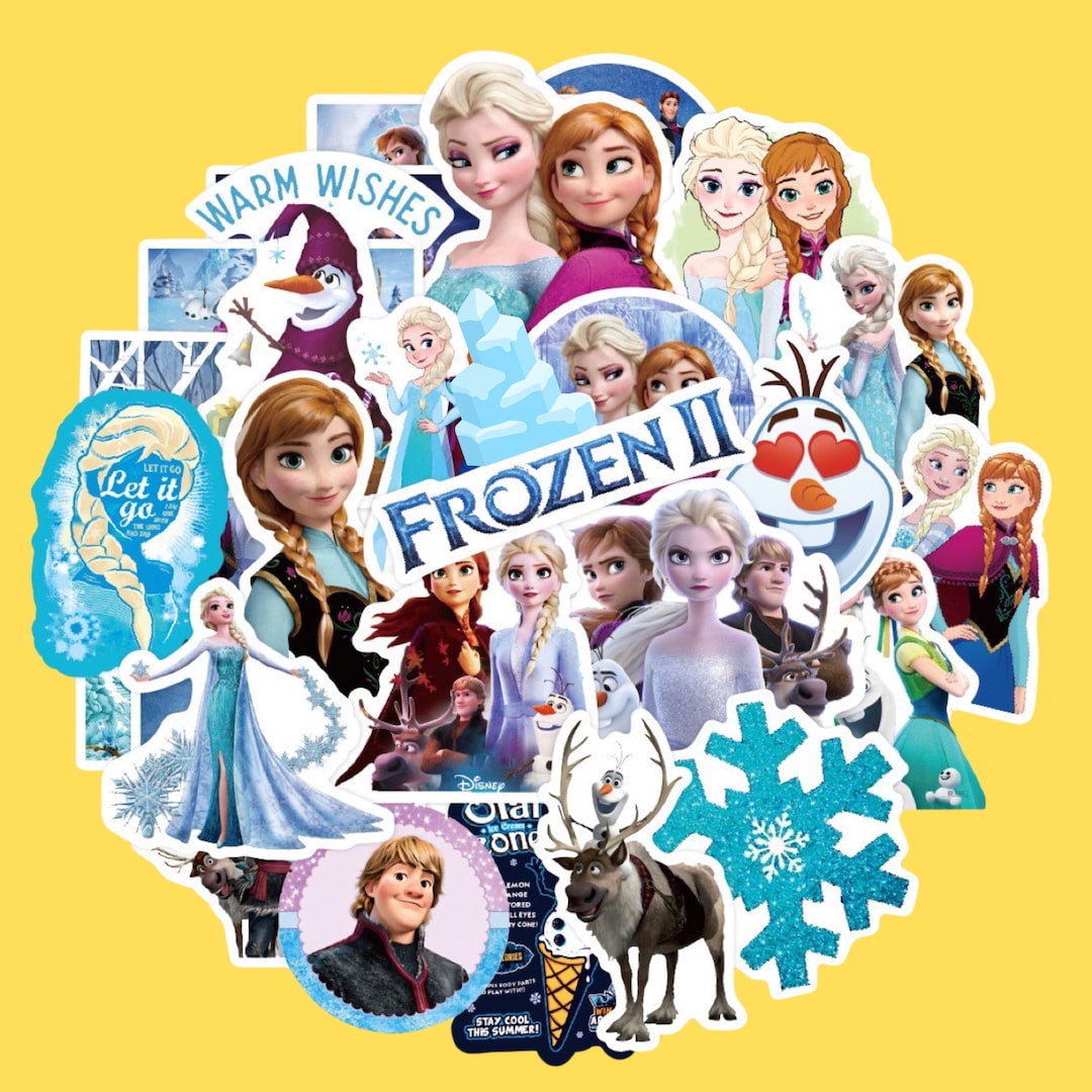 50 Frozen 2 Stickers Set for Kids, Elsa Anna Olaf Designs, Cute ...