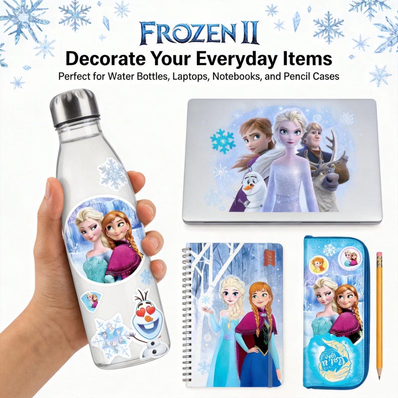 Frozen Sticker Notebook 50 Frozen 2 Stickers Set for Kids, Elsa Anna Olaf Designs, Cute ...
